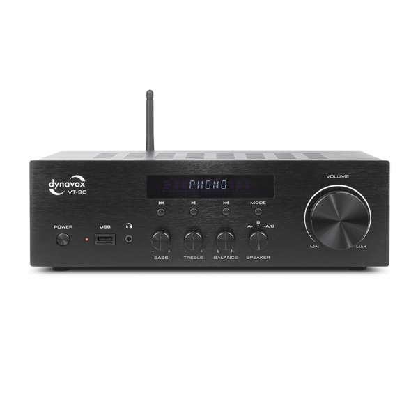 Dynavox Stereo Kompakt-Verstärker VT-90 mit Phono-Eingang und BT, Farbe schwarz