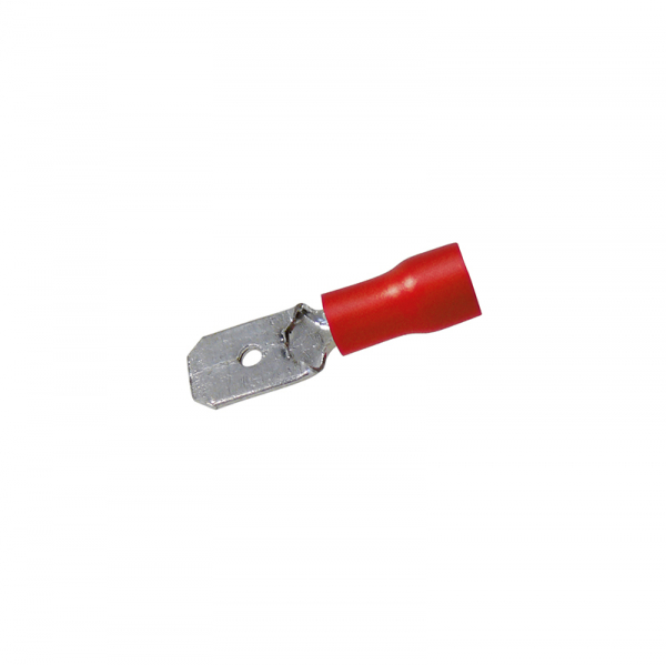 Flachstecker 0.8 x 6.35 mm 50 Stück Rot in Plastikbox BLANKO