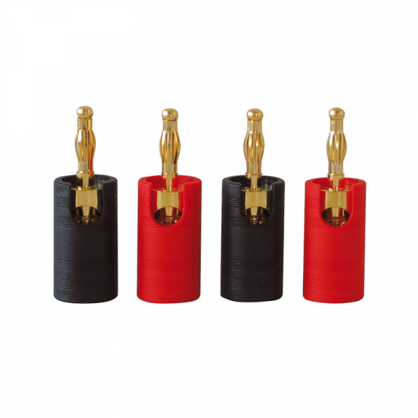 Dynavox High-End Bananenstecker-Set 2 x rot / 2 x schwarz